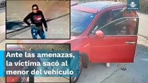 Con pistola en mano, pareja roba camioneta a un padre con su niño