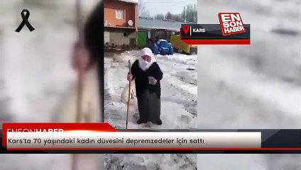 Kars'ta 70 yaşındaki kadın düvesini depremzedeler için sattı