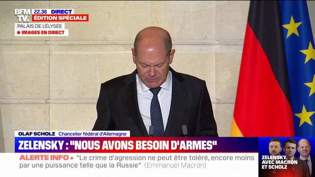 Olaf Scholz salue le courage , la bravoure et la ténacité des Ukrainiens