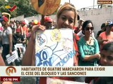 Habitantes y trabajadores de Guatire marcharon para exigir el cese del bloqueo contra Venezuela