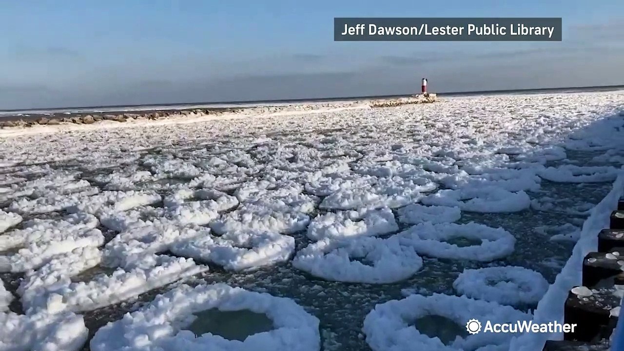 Ice donuts on Lake Michigan
