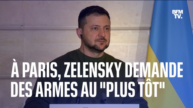 À Paris, Volodymyr Zelensky demande des avions et de l'armement lourd le plus tôt possible