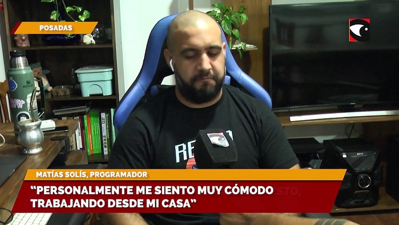 Trabaja como programador de forma remota desde su hogar en Posadas: “Personalmente me siento muy cómodo trabajando desde mi casa”