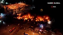 İskenderun Limanı'ndaki yangın böyle görüntülendi