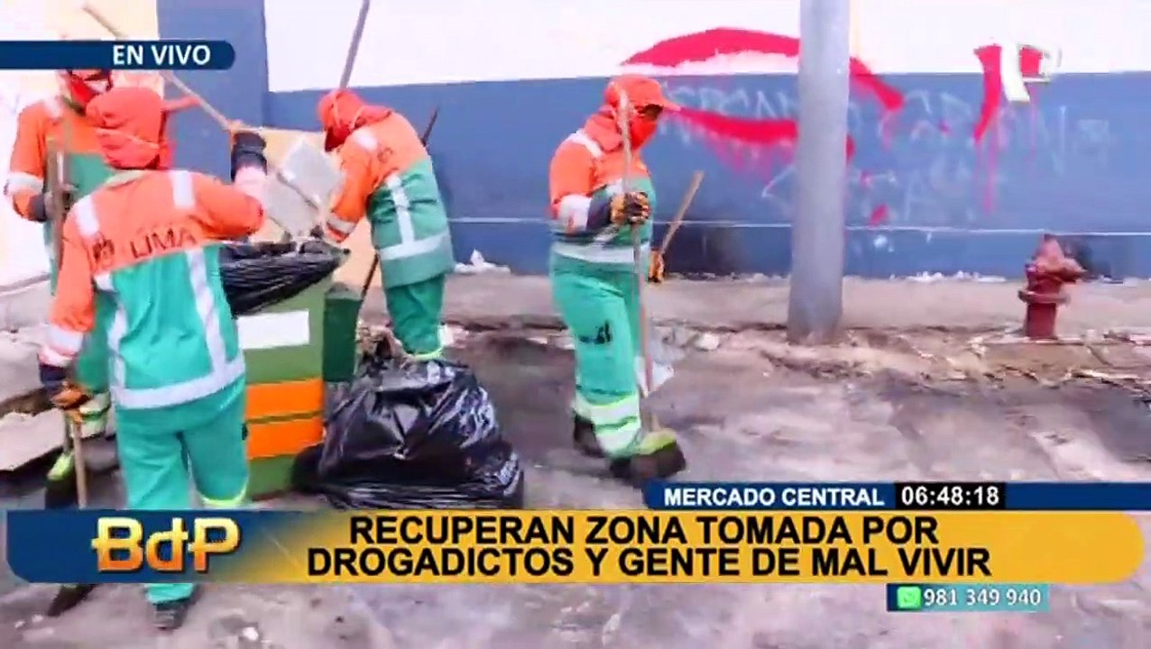 Recuperan zona tomada por drogadictos en el Mercado Central