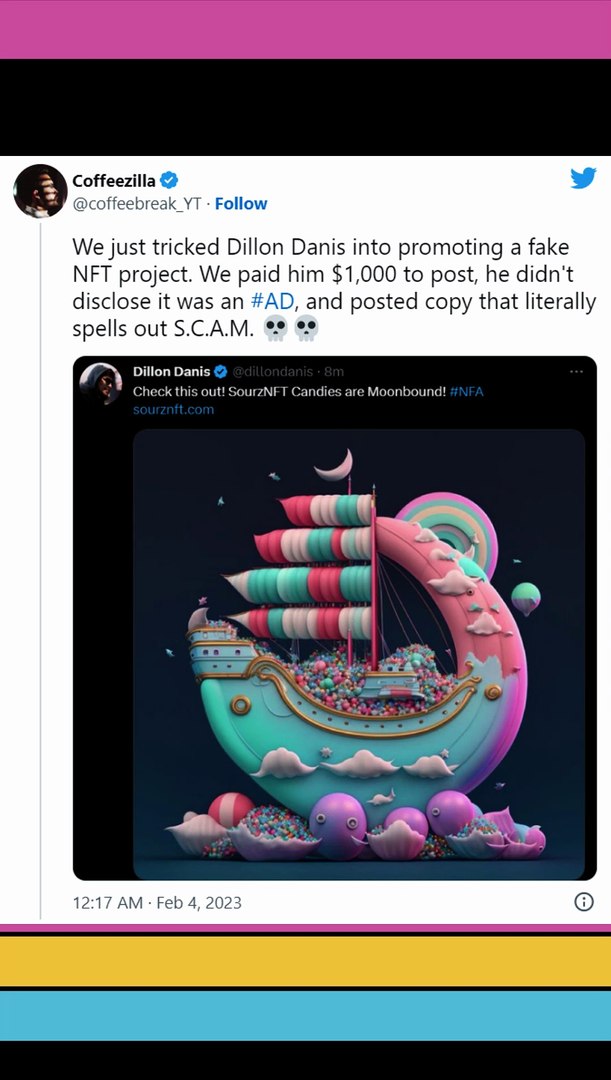 ⁣YouTuber baits MMA fighter into secretly shilling fake NFTs for $1K