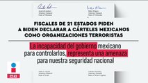 Fiscales piden a Biden declarar a Cárteles mexicanos como terroristas