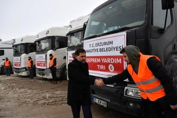 Yakutiye Belediyesi'nden depremzedelere yardım eli
