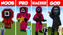 Minecraft NOOB vs PRO vs HACKER vs GOD SQUID GAME STATUE HOUSE BUILD CHALLENGE  Animation