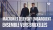 Emmanuel Macron et Volodymyr Zelensky embarquent dans le même avion vers la Belgique