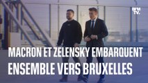 Emmanuel Macron et Volodymyr Zelensky embarquent dans le même avion vers la Belgique