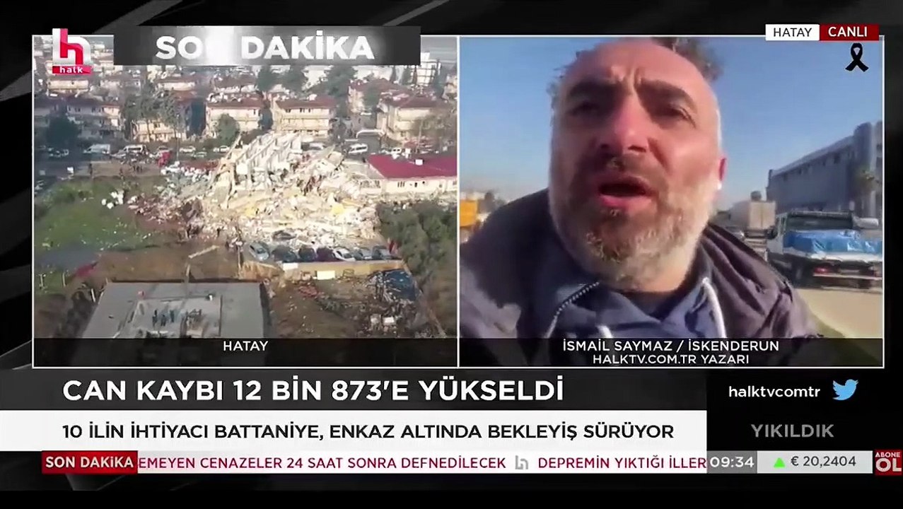 "Hatay koskoca bir enkaz ve insanların sığınabileceği çadırlar dağıtılmadı," diyen İsmail Saymaz’a, bir vatandaş ‘Provokatörlük yapma, kapat’  dedi
