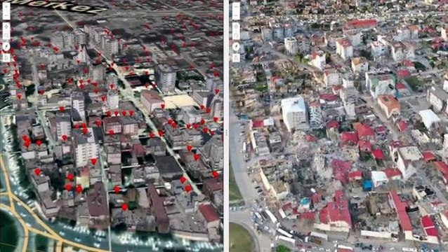 Depremin etkisi uzaydan görüntülendi! Hatay'daki yıkım net olarak fark ediliyor