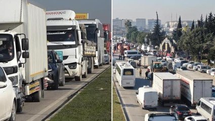 Depremin büyük yıkım yaşattığı Hatay'a tırlar ile adeta yardım yağıyor