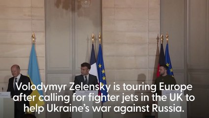 Zelensky tours Europe after pushing UK for fighter jets