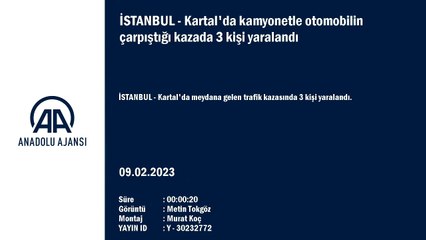 Kartal'da kamyonetle otomobilin çarpıştığı kazada 3 kişi yaralandı