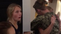 Sister Sobs Happy Tears In Restaurant When Military Brother Surprises Her