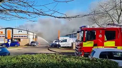 Large fire on Kettering's Telford Way industrial estate
