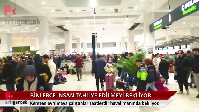 Gaziantep Havalimanı'nda binlerce insan tahliye edilmeyi bekliyor