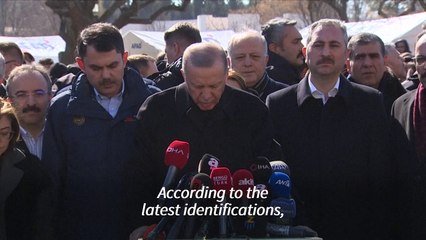 President Erdogan gives update as quake death toll in Turkey rises to 14,000