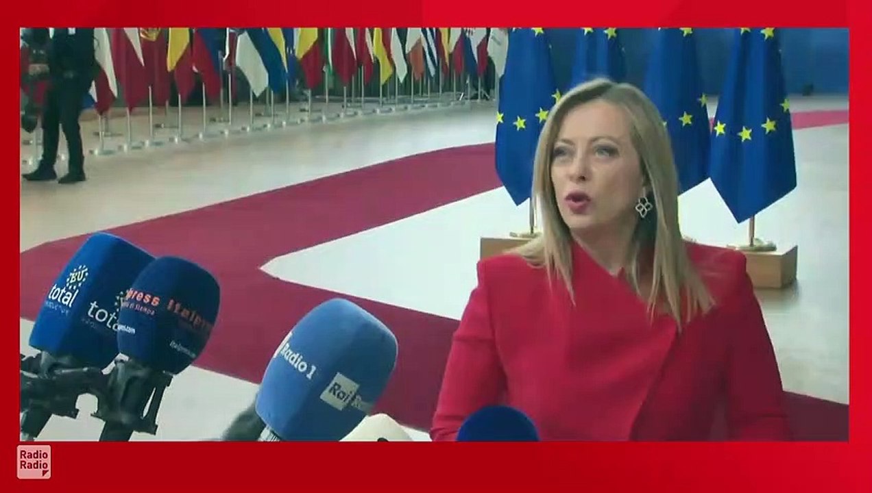 Meloni a Bruxelles per il Consiglio europeo ▷ "Arriveremo alla pace con gli eserciti in equilibrio"