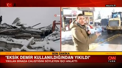 Malatya'da depremde yıkılan binada çalışan işçi anlattı: Eksik demir kullanıldığından yıkıldı