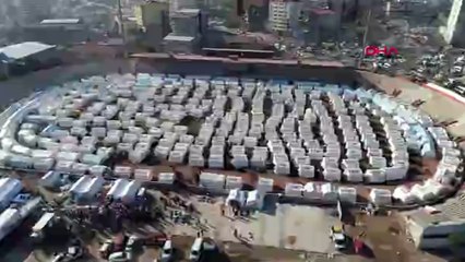 Depremin merkez üssüne kurulan çadır kent, havadan görüntülendi