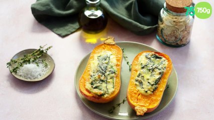 Butternut farcie aux épinards
