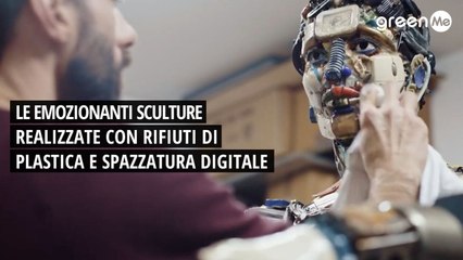 Le emozionanti sculture realizzate con rifiuti di plastica e spazzatura digitale