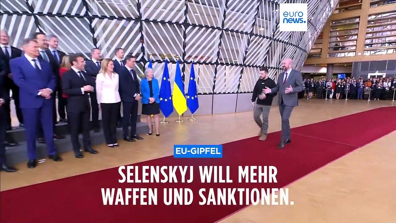 Selenskyj bittet auf EU-Gipfel um mehr Waffen und Sanktionen