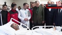 Cumhurbaşkanı Erdoğan, Kilis Devlet Hastanesinde tedavi gören depremzedeleri ziyaret etti