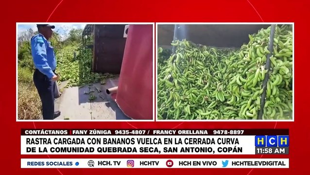 ¡Atravesada queda rastra guatemalteca tras accidentarse en la CA-11, San Antonio, Copán!