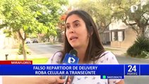 Miraflores: falso repartidor intenta robar celular a transeúnte