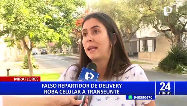 Miraflores: falso repartidor intenta robar celular a transeúnte