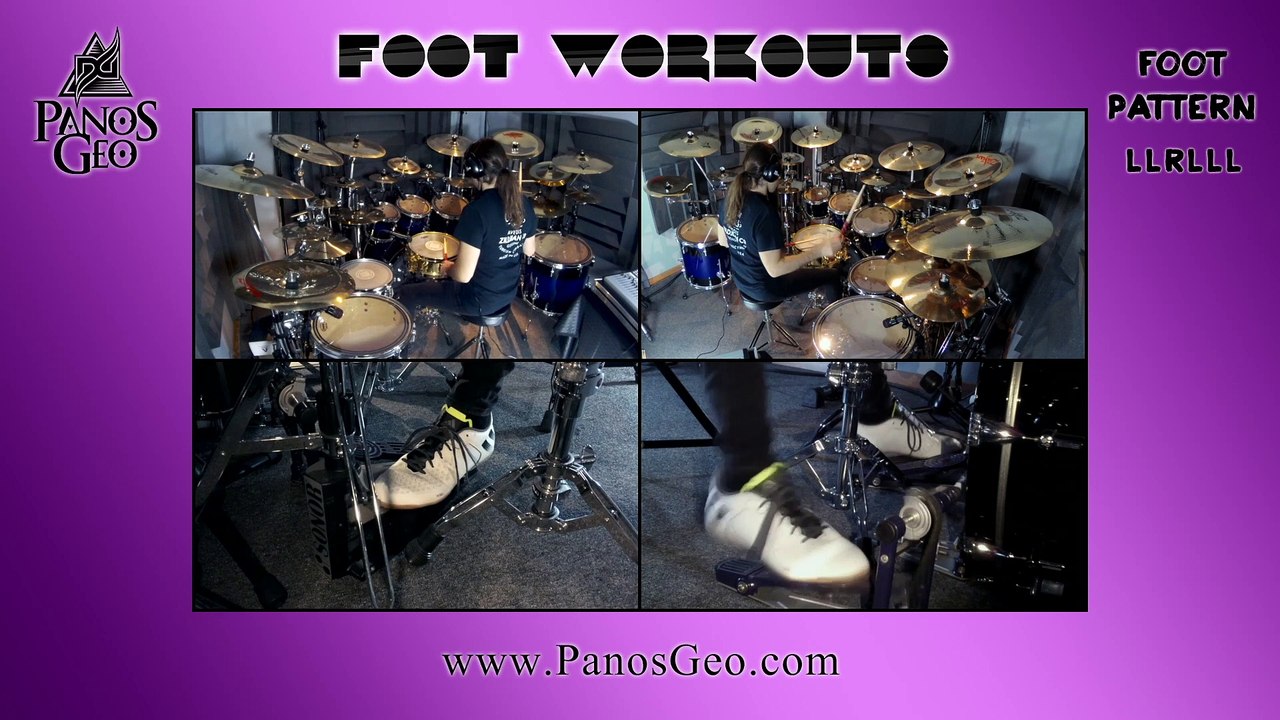 Drum Exercise | Foot Workouts (Part 55 - LLRLLL) | Panos Geo