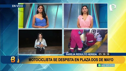 Motociclista se despista en la Plaza Dos de Mayo dejando dos heridos