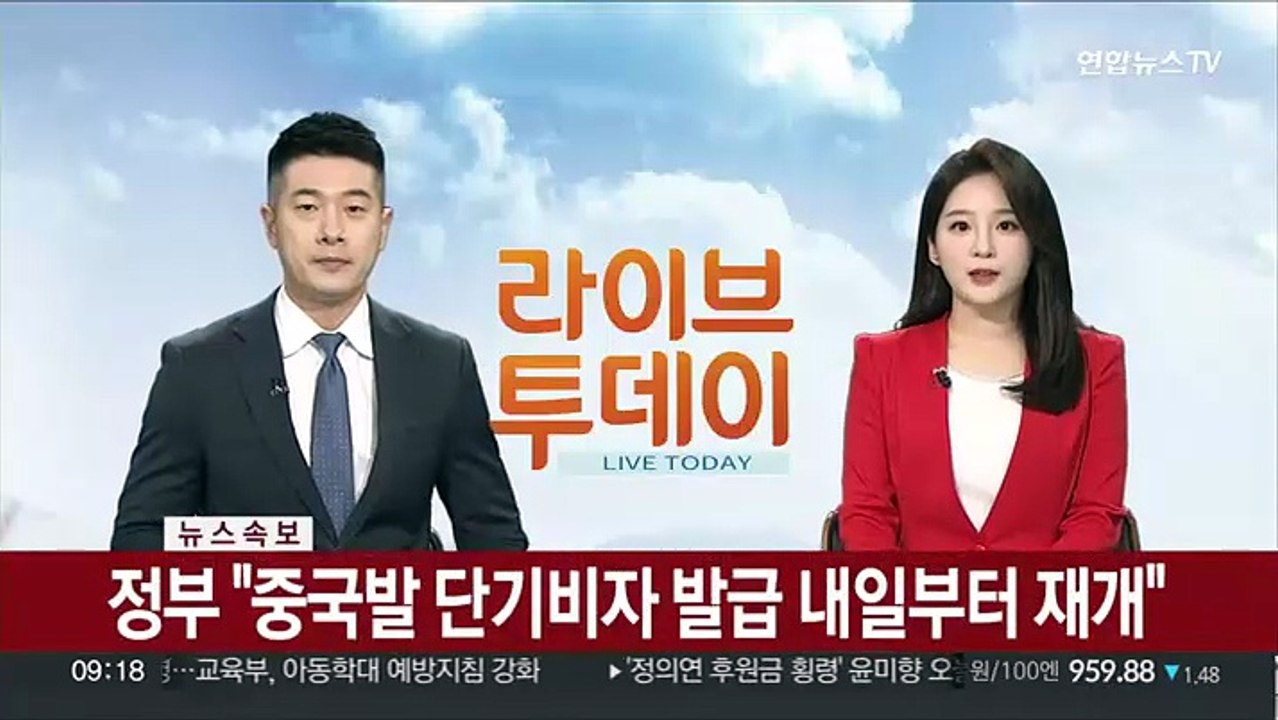 [속보] 정부 "중국발 단기비자 발급 내일부터 재개"