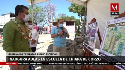 Rutilio Escandón inauguró cuatro aulas en una escuela primaria de Chiapa de Corzo
