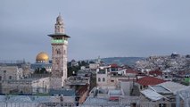 Azan masjid Al aqsa Adhan, sunset, Jerusalem, January 2023