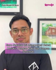 Guru Ini Viral Kerana Kebolehannya Melukis Potret Menggunakan Kaki & Tangan