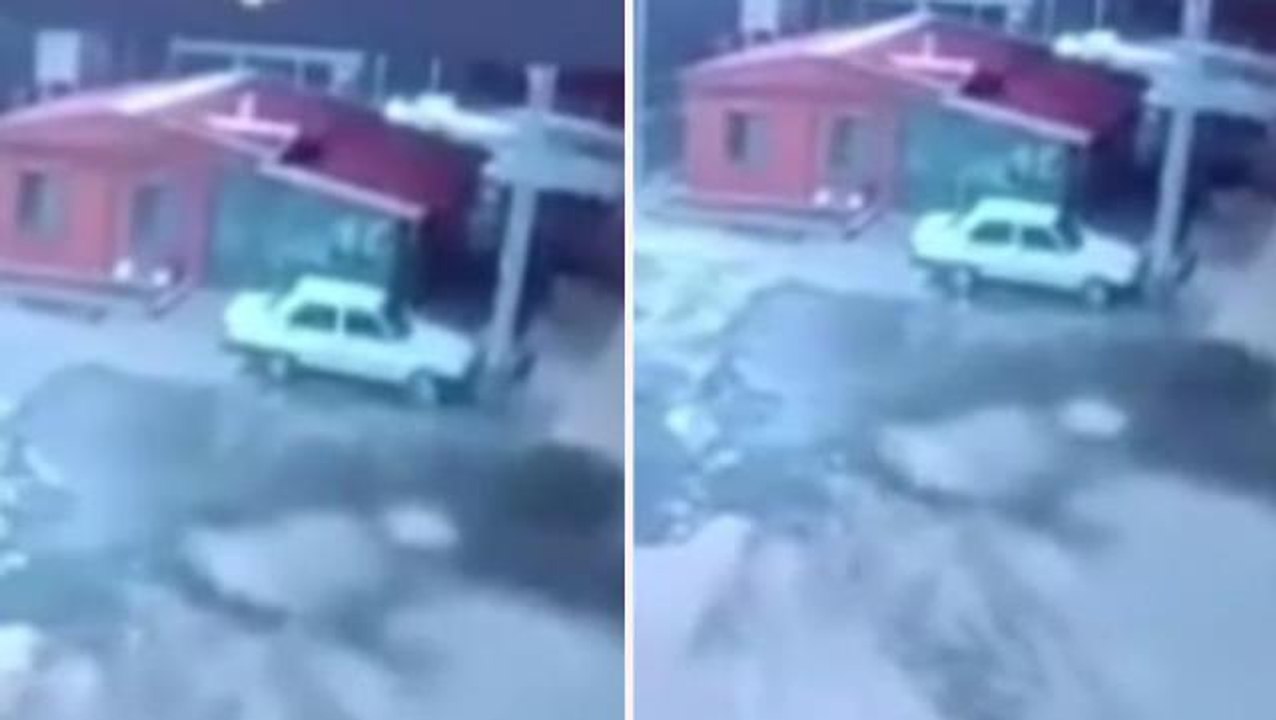 Depremin korkunç boyutunu gözler önüne seren görüntü: Araçlar beşik gibi sallandı