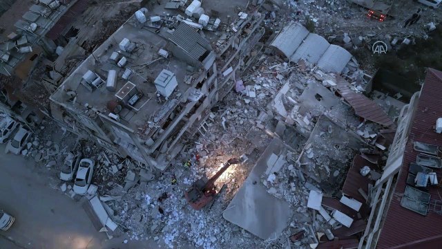 Hatay'daki büyük yıkım havadan görüntülendi