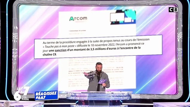 Cyril Hanouna revient sur l'amende de 3,5 millions d'euros infligée à C8 par l'Arcom