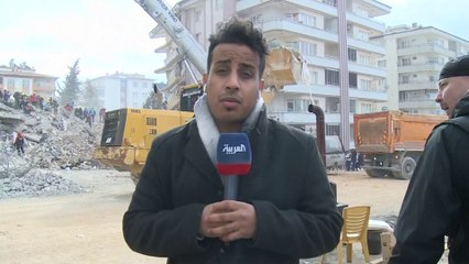 موفد #العربية عبد المحسن الحربي يرصد عمليات البحث والإنقاذ_: سماع أصواتال_تركيا_سوريا