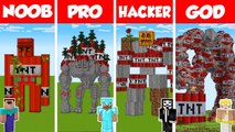 Minecraft TNT MCDONALDS HOUSE BUILD CHALLENGE NOOB vs PRO vs HACKER vs GOD  Animation