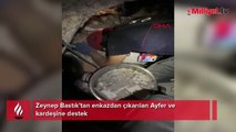 Zeynep Bastık'tan enkazdan çıkarılan Ayfer ve kardeşine destek