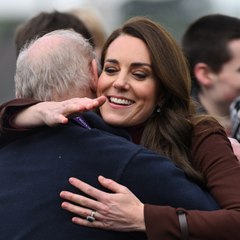 Princess of Wales goes in for big hug as she's reunited with former history teacher