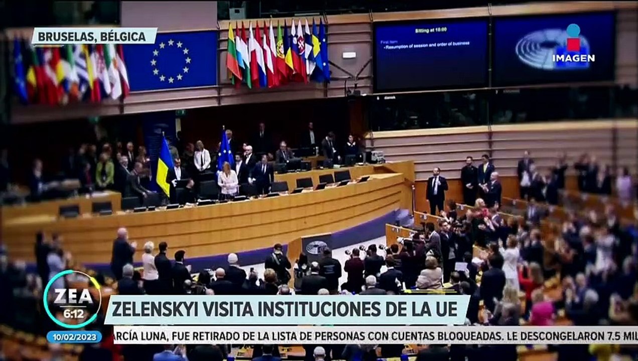 Zelenski llama a acelerar la entrega de armas en su visita a  instituciones de la UE