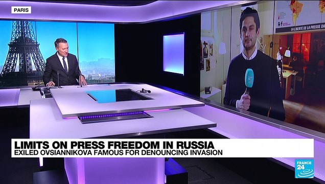 Marina Ovsiannikova, who held up 'no war' sign on Russian TV, holds press conference at RSF