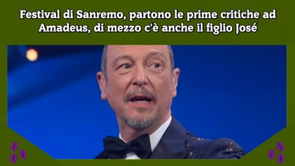 Festival di Sanremo, partono le prime critiche ad Amadeus, di mezzo c'è anche il figlio José